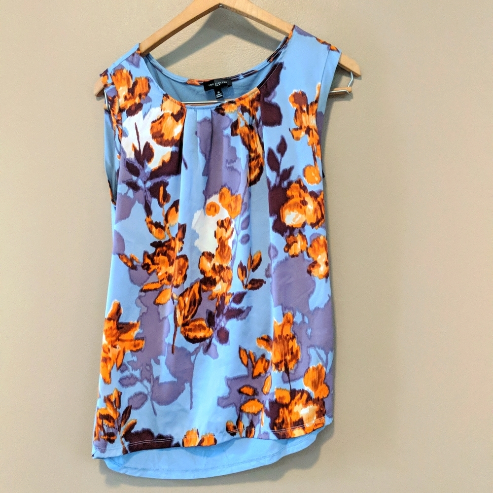 $5 w/ bundle The Limited Blue Floral Silky Blouse